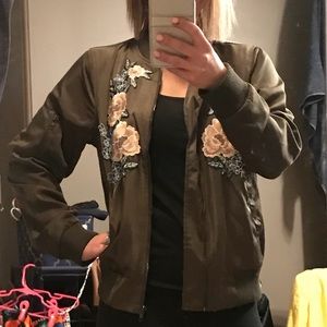 Floral bomber jacket